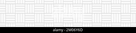 Arrière-plan de la mosaïque horizontale de hachures blanches. Motif mural en pierre ou en céramique. Surface de dosseret de cuisine. Douche, salle de bains ou toilettes sol mosaïque texture. Illustration vectorielle plate Illustration de Vecteur