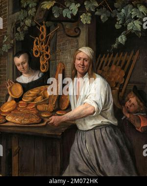 Le boulanger Arent Oostwaard et sa femme, Catherina Kaizerwaard Par le peintre hollandais Jan Havicksz Steen 1658 17e siècle Art Œuvre d'art chef-d'œuvre image vintage Banque D'Images