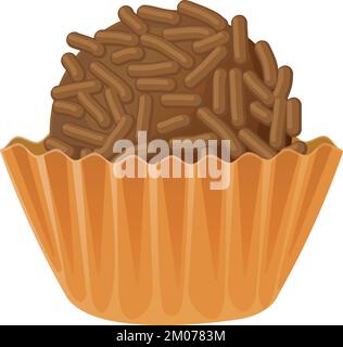 le désert brésilien traditionnel de brigadeiro. Illustration de dessins animés réalistes de la cuisine américaine latino-américaine Illustration de Vecteur
