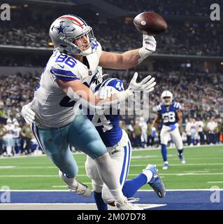 Arlington, États-Unis. 04th décembre 2022. Les cowboys de Dallas Dalton Schultz ne peuvent pas affronter les Indianapolis Colts lors de leur match NFL au AT&T Stadium d'Arlington, Texas, le dimanche, 4 décembre 2022. Photo de Ian Halperin/UPI crédit: UPI/Alay Live News Banque D'Images