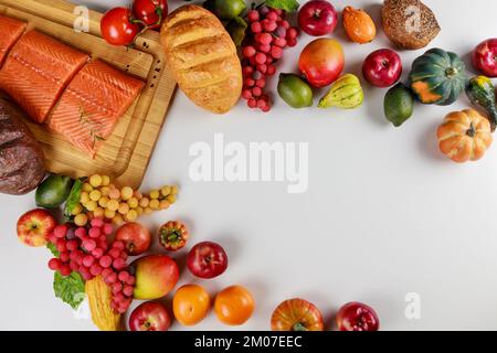 Un fond de fruits et légumes de la récolte. Banque D'Images
