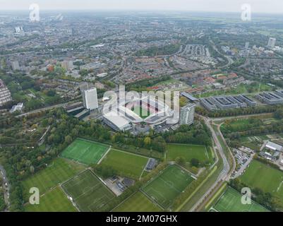 Utrecht, 5th octobre 2022, pays-Bas. Stade de football Stadion Galgenwaard à Utrecht, stade du club de football professionnel FC Utrecht. Antenne Banque D'Images