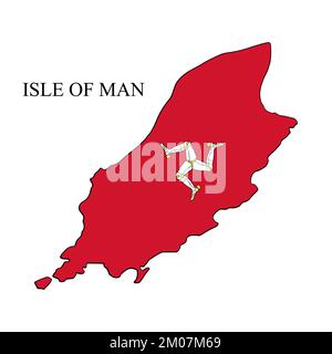 Illustration vectorielle de la carte Isle of Man. Économie mondiale. Pays célèbre. Europe du Nord. Europe. Région du Royaume-Uni. Illustration de Vecteur