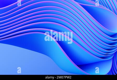 Abstrait moderne fluo, bleu, violet couleurs fond avec volant, tissu plié Banque D'Images