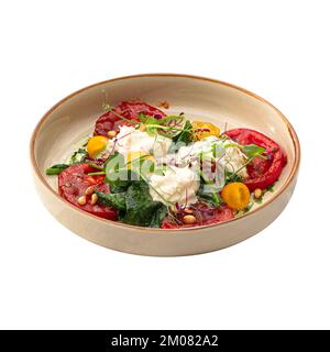 Portion de tomates grillées et de stracciatella Banque D'Images