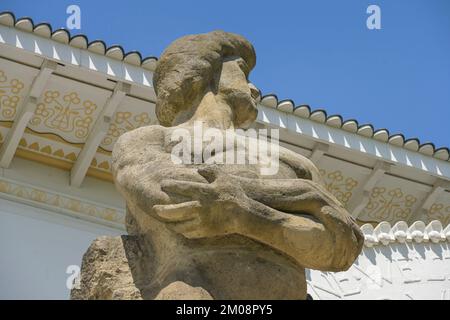 Figur Kraft, Bildhauer Ludwig Habich, Ernst Ludwig-Haus, Musée Künstlerkolonie, Olbrichweg, Mathildenhöhe, Darmstadt, Hessen, Allemagne Banque D'Images