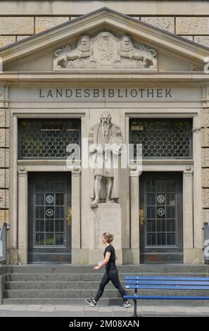 Hochschul- und Landesbibliothek Rheinmain, Rheinstraße, Wiesbaden, Hessen, Deutschland Banque D'Images