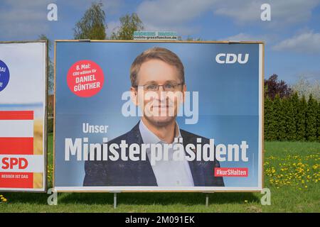 Daniel Günther, Wahlplakat Landtagswahl Schleswig-Holstein 2022, Allemagne Banque D'Images