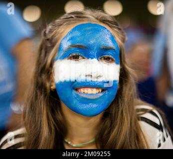 Doha, Qatar. 3rd décembre 2022. Fan peint de l'Argentine Argentine - Australie Argentinien - coupe du monde australien 2022 au Qatar 03.12.2022 crédit: Moritz Banque D'Images