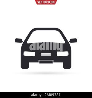 Icône de voiture vue avant. Concept de transport. Illustration vectorielle isolée sur fond blanc. Illustration de Vecteur