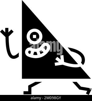 illustration vectorielle d'icône de glyphe de caractère de forme géométrique triangulaire Illustration de Vecteur