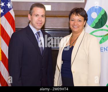 Bureau de l'Administrateur (Lisa P. Jackson) - Ministre israélien de la protection de l'environnement Gilad Erdan , Agence de protection de l'environnement Banque D'Images