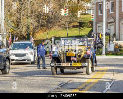 Petite parade pour anciens combattants, Northport, NY Banque D'Images