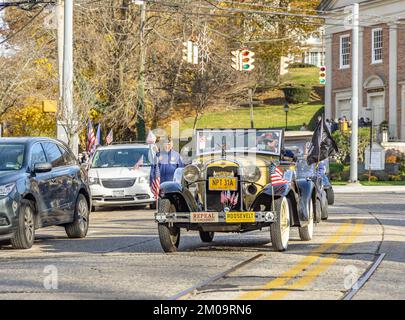 Petite parade pour anciens combattants, Northport, NY Banque D'Images