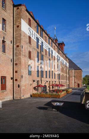 Ditherington Flax Mill, le premier bâtiment à ossature de fer au monde, à Shrewsbury, au Royaume-Uni Banque D'Images