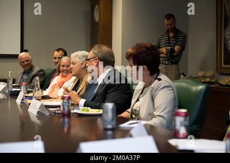 Bureau de l'Administrateur - Boston - l'Administrateur Gina McCarthy visite l'Hôpital pour enfants de Boston , Agence de protection de l'environnement Banque D'Images