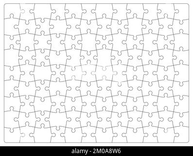 Grille ou arrière-plan de puzzle vierge. Modèle de vecteur de jeu de puzzle, jeu de jeux de puzzle correspondant ou énigme, concept de défi intellectuel, fond de grille de puzzle ou fond vide Illustration de Vecteur