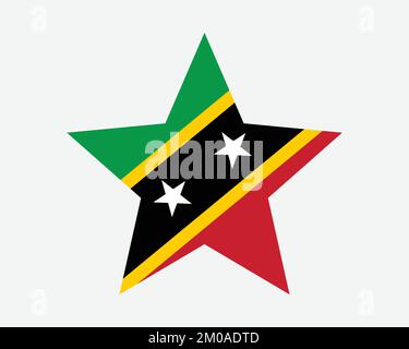 St. Drapeau étoile de Kitts-et-Nevis. Drapeau en forme d'étoile de Saint-Kittitien et de Nevisian. Pays symbole symbole bannière nationale Illustration graphique vectorielle à plat Illustration de Vecteur