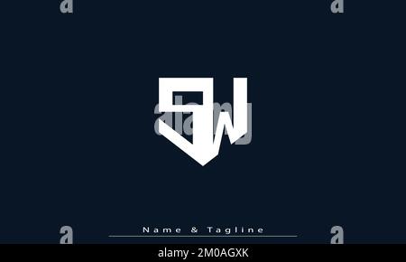 Lettres de l'alphabet initiales Monogram logo SW , WS Illustration de Vecteur
