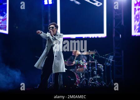 Groupe argentin 'Miranda!' Ferme la deuxième journée de Rock al Parque lors du retour du festival de musique 'Rock al Parque', le plus grand festival de rock Banque D'Images