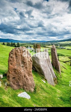 L'image est du site de sépulture en bronze du cercle de pierres Auchagallon, qui aurait environ 5000 ans sur l'île d'Arran Banque D'Images