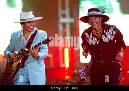 Bogota, Colombie. 04th décembre 2022. Le groupe mexicain 'la Maldita Vecindad y lo Hijos del Quinto patio' perfom pendant la journée de clôture du festival de musique 'Rock al Parque' à Bogota, Colombie sur 4 décembre 2022. (Photo par Sebastian Barros/NurPhoto) crédit: NurPhoto/Alay Live News Banque D'Images