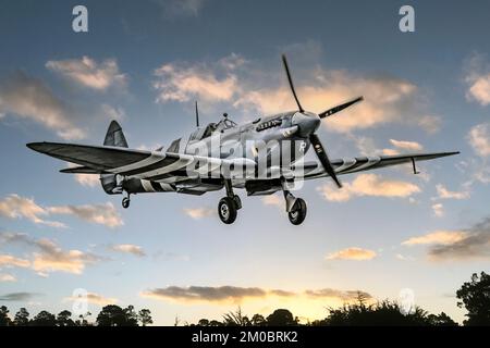 Spitfire de la Seconde Guerre mondiale. Photo recon Mark 11 dans les marquages du jour J. Banque D'Images