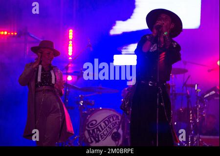 Bogota, Colombie. 04th décembre 2022. Le groupe mexicain 'la Maldita Vecindad y lo Hijos del Quinto patio' perfom pendant la journée de clôture du festival de musique 'Rock al Parque' à Bogota, Colombie sur 4 décembre 2022. (Photo par Sebastian Barros/NurPhoto) crédit: NurPhoto/Alay Live News Banque D'Images