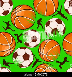 Ballon de sport sans couture joueurs de football. Illustration vectorielle Illustration de Vecteur