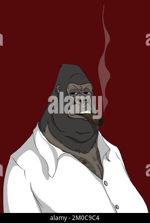 3D illustration de la mafia de Gorilla isolée sur fond blanc Banque D'Images