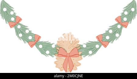 Feuille de houx isolée et colorée avec ornements Vector Illustration de Vecteur