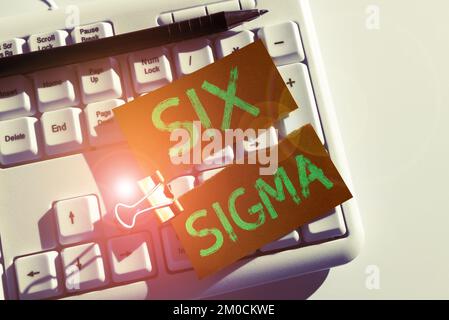 Légende de texte présentant six Sigma. Concept, c'est-à-dire techniques de gestion pour améliorer les processus métier Banque D'Images