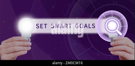 Légende conceptuelle définir des objectifs intelligents. Photo conceptuelle établir des objectifs réalisables Créer de bons plans d'affaires Banque D'Images