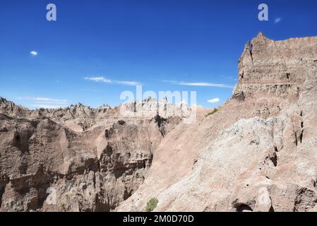 Paysage stérile du parc national des Badlands dans le Dakota du Sud. Banque D'Images