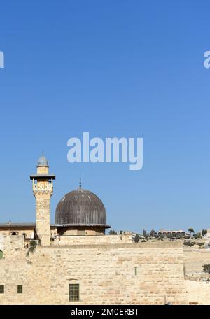 Mosquée Al-Aqsa dans la vieille ville de Jérusalem. Banque D'Images