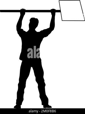 Manifestation Rallye Mars Piquet signe Silhouette personne Illustration de Vecteur