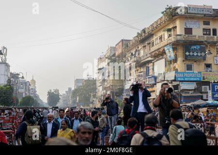 New Delhi, Inde. 05th décembre 2022. Vue sur la vieille ville de Chandni Chowk à New Delhi, 5 décembre 2022. Credit: dpa/Alay Live News Banque D'Images