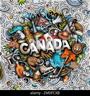 Illustration de la bande dessinée canadienne. Design canadien amusant Illustration de Vecteur