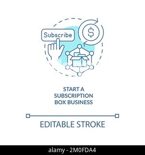 Démarrer l'icône de concept turquoise d'affaires de boîte d'abonnement Illustration de Vecteur
