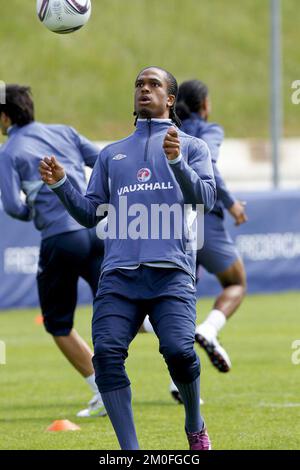 DE POLFOTO: 06/09/2011. L'équipe de football d'Angleterre de moins de 21 ans s'est formée pour les championnats d'Europe U21 à Fredericia, au Danemark. Vu ici: Jonathan Delfouneso. PHOTOGRAPHE/ANDERS BROHUS Banque D'Images