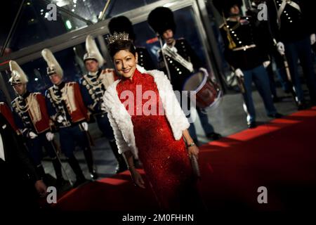 La famille royale danoise assiste à un concert de gala, samedi 14 janvier., tenu à la salle de concert du Dr, en l'honneur de l'accession de la reine Margrethe II au trône. Comtesse Alexandra. (Unger Anthon/POLFOTO) Banque D'Images