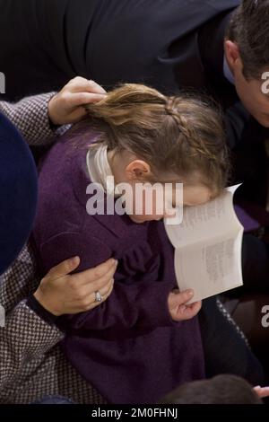 La famille royale danoise participe à un service religieux de célébration à l'église du Palais Christiansborg, dimanche 15 janvier. En relation avec le 40th de la reine Margrethe. Jubilé. Princesse Isabella. (Unger Anthon/POLFOTO) Banque D'Images