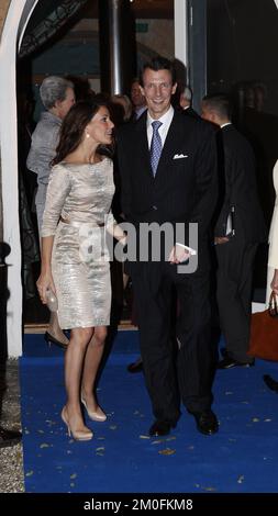 Le président slovaque Ivan Gasparovic et Mme silvia Gasparovicova organisent un dîner de retour pour la famille royale danoise à l'hôtel Admiral de Copenhague, mercredi 24 octobre. La princesse Marie et le prince Joachim. PHOTOGRAPHE MICHAEL STUB / POLFOTO Banque D'Images