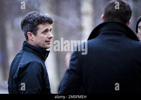 Le Prince héritier Frederik a participé 07-02-2013 à la course de cinq kilomètres de long au parc du Palais Marselisborg pour soutenir la collection « Donnez vos jambes à l'Afrique ». Des associations de gymnastique à travers le Danemark ont organisé des courses au cours de la semaine 6. (Mikkel Berg Pedersen / POLFOTO) Banque D'Images