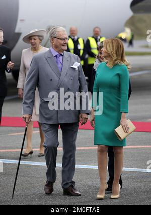 Le prince Henrik et la première dame, depuis que le président mexicain Enrique Pena Nieto et Mme Angelica Rivera de Pena mercredi sont arrivés à l'aéroport international de Copenhague à Kastrup. Banque D'Images