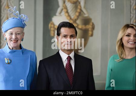 Enrique Pena Nieto lors de la visite d'État du Président mexicain au Danemark. Banque D'Images