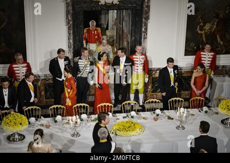 Réception d'État au palais de Fredensborg en présence du prince héritier Frederik et de la princesse couronne Mary Banque D'Images