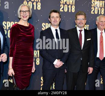 Sur 5 janvier 2019, la cérémonie danoise de remise des prix du sport 2018 a eu lieu à BOXEN à Herning. Parmi les prix remis, il y avait la personne de l'année du sport qui a été présentée par le prince héritier Frederik de HRH. Le prix a été décerné à la star de tennis Caroline Wozniacki qui n'a pas pu y assister en raison de la préparation de sa défense de titre à l'Open d'Australie. Banque D'Images