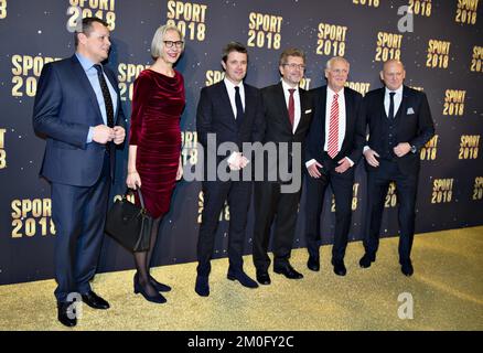 Sur 5 janvier 2019, la cérémonie danoise de remise des prix du sport 2018 a eu lieu à BOXEN à Herning. Parmi les prix remis, il y avait la personne de l'année du sport qui a été présentée par le prince héritier Frederik de HRH. Le prix a été décerné à la star de tennis Caroline Wozniacki qui n'a pas pu y assister en raison de la préparation de sa défense de titre à l'Open d'Australie. Banque D'Images