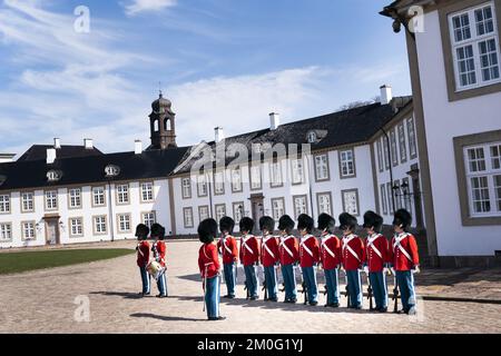 Château de Fredensborg en Zélande du Nord vendredi, 16 avril 2021. Comme l'année dernière, la reine Margrethe passera la journée au château de Fredensborg, alors qu'elle célèbre son anniversaire de 81st ans en privé. (Photo: Martin Sylvest/Ritzau Scanpix). Banque D'Images